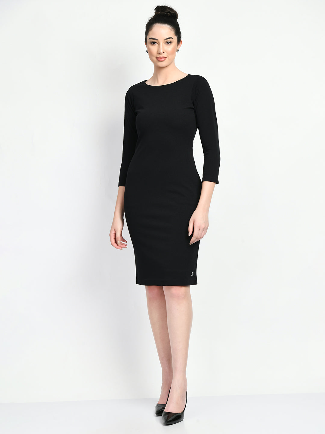 Black Sheath Dress with Leg-O-Mutton Sleeves – Walusha